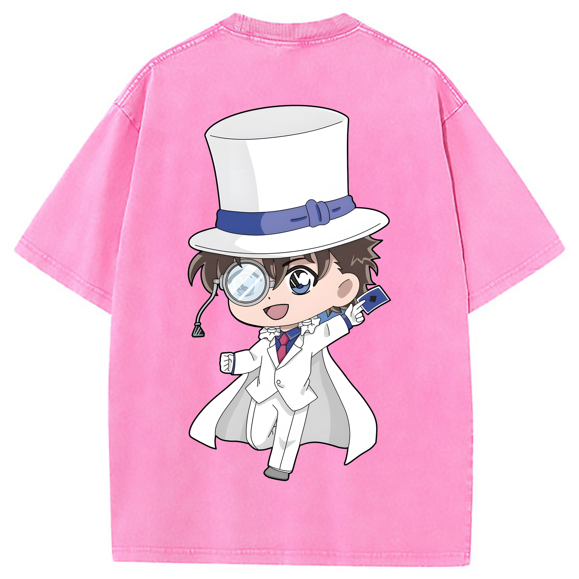 （画像用） 名探偵コナン くろば かいと Detective Conan Kuroba Kaito 綿100% ヴィンテージ風 半袖Tシャツ（背面プリント）